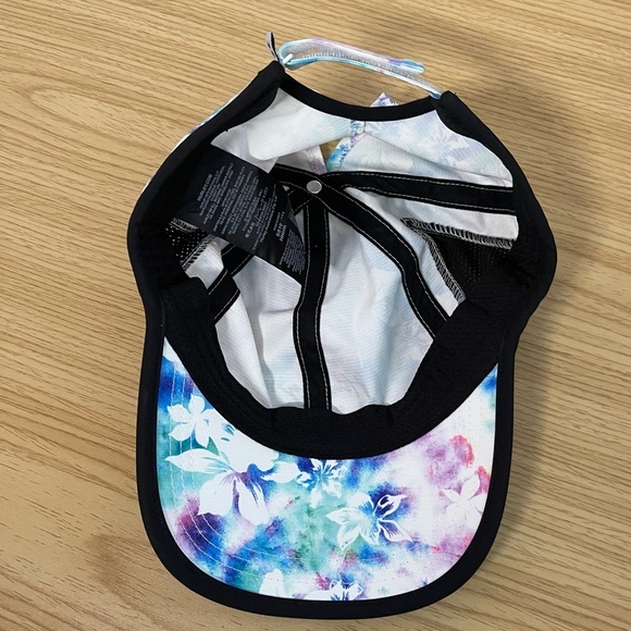Hurley Trinity ladies hat pink blue floral pony tail hat - Picture 2 of 4